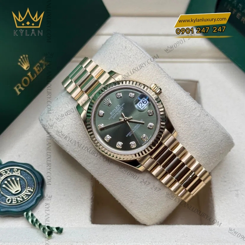 Kỳ Lân Luxury rolex datejust 31 mat xanh olive 278278 0011 5 Đồng hồ Rolex Datejust 31 mặt xanh olive 278278-0011