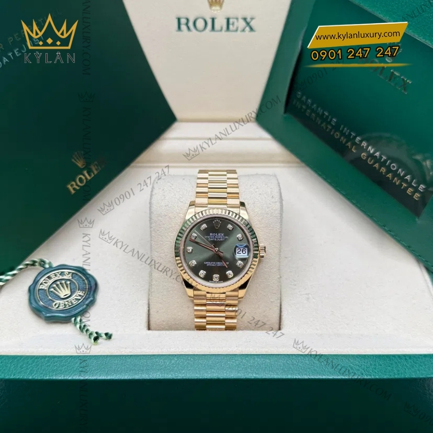 Kỳ Lân Luxury rolex datejust 31 mat xanh olive 278278 0011 7 Đồng hồ Rolex Datejust 31 mặt xanh olive 278278-0011
