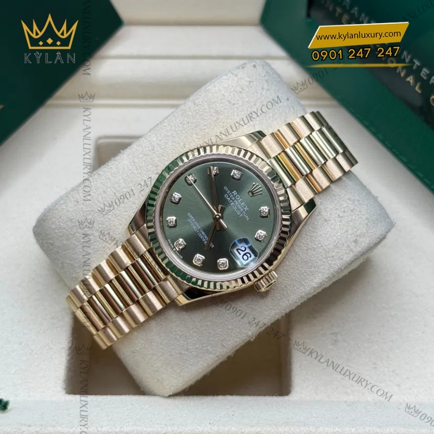 Kỳ Lân Luxury rolex datejust 31 mat xanh olive 278278 0011 9 Đồng hồ Rolex Datejust 31 mặt xanh olive 278278-0011