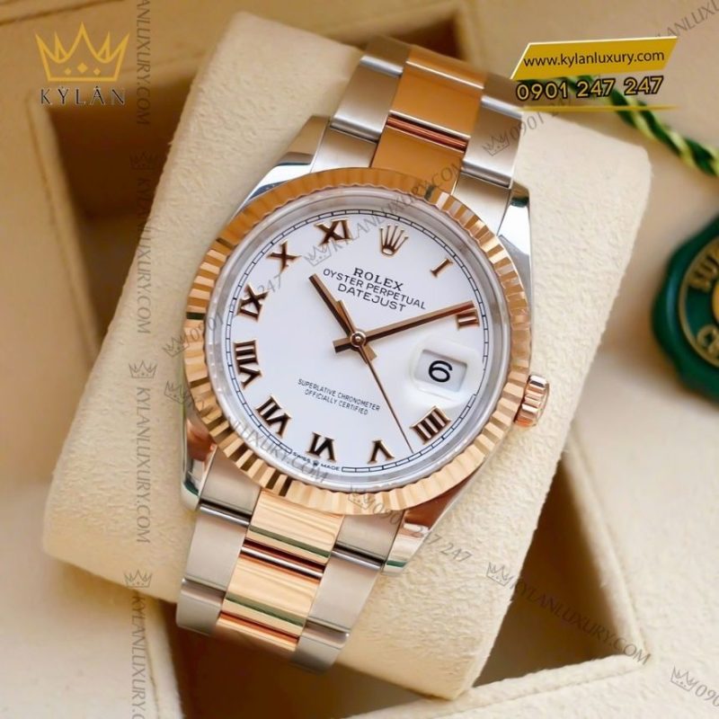 Đồng hồ Rolex Datejust 36 mặt trắng La Mã 126231-0016
