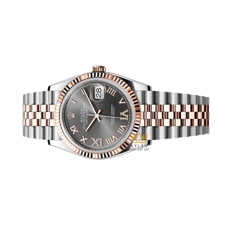 Đồng hồ Rolex Datejust 36 xám La Mã kim cương 126231-0023
