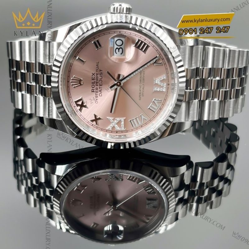 Đồng hồ Rolex Datejust 36 mặt số hồng đính kim cương 126234-0031