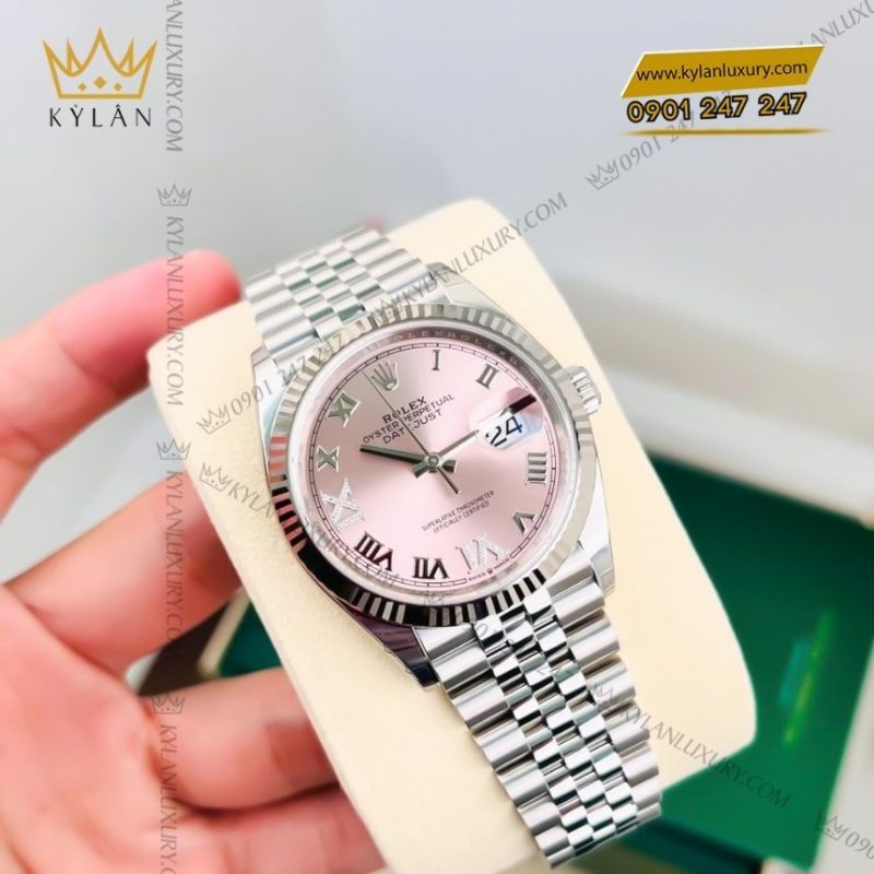 Đồng hồ Rolex Datejust 36 mặt số hồng đính kim cương 126234-0031
