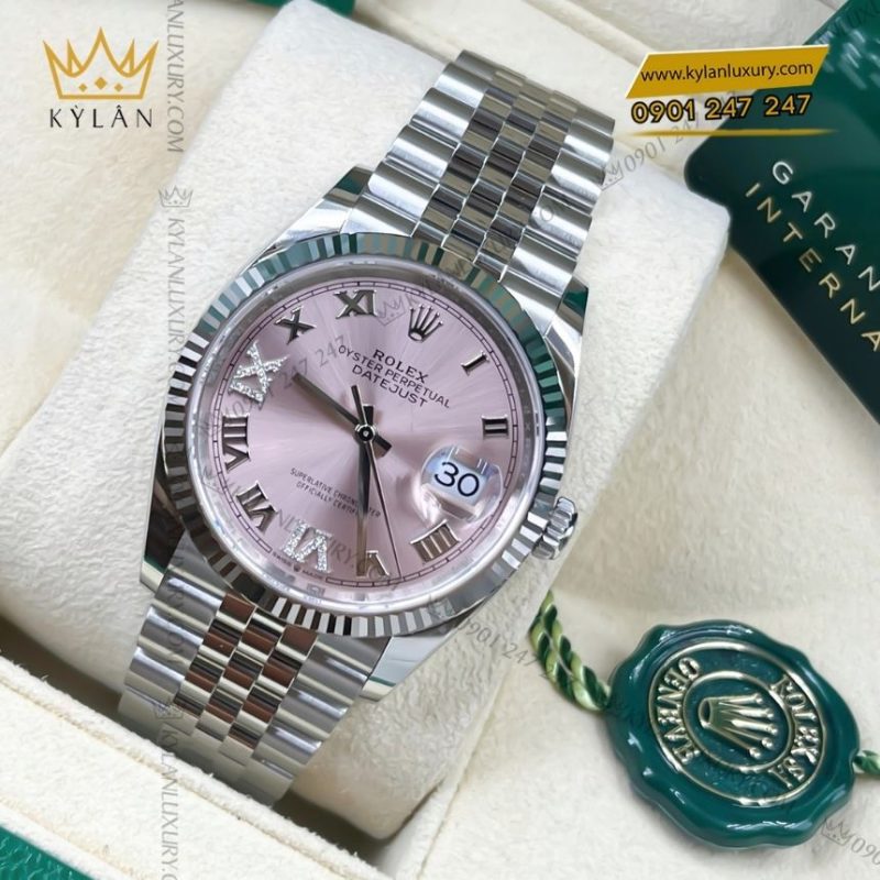 Đồng hồ Rolex Datejust 36 mặt số hồng đính kim cương 126234-0031