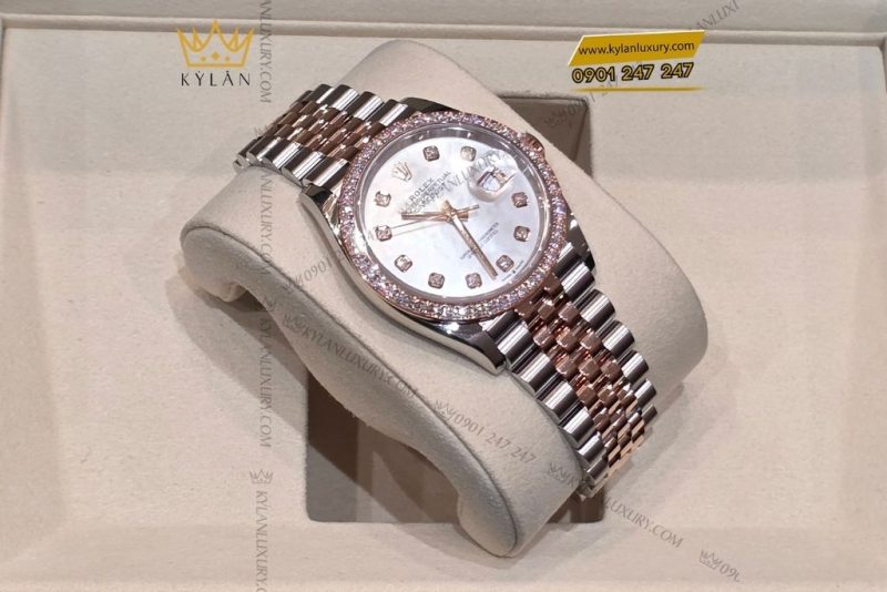 Đồng hồ Rolex Datejust 36 mặt xà cừ kim cương 126281RBR-0009