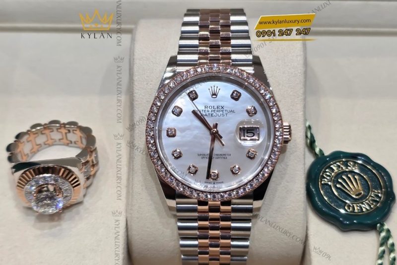 Đồng hồ Rolex Datejust 36 mặt xà cừ kim cương 126281RBR-0009