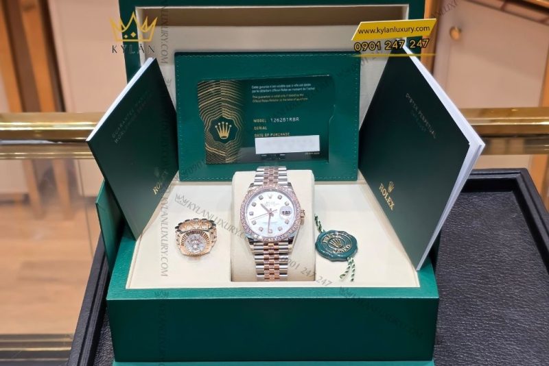 Đồng hồ Rolex Datejust 36 mặt xà cừ kim cương 126281RBR-0009