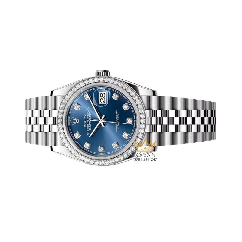 Đồng hồ Rolex Datejust 36 mặt xanh dương cọc kim cương 126284RBR-0029