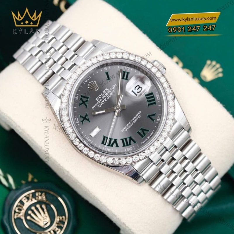 Đồng hồ Rolex Datejust 36 mặt xám cọc La Mã 126284RBR-0037