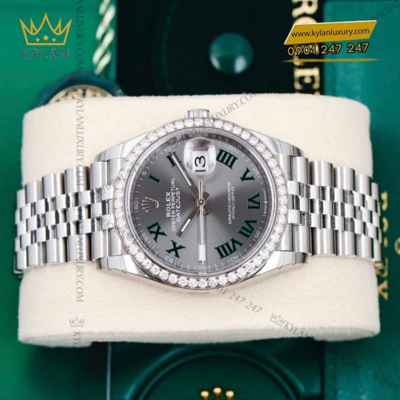 Đồng hồ Rolex Datejust 36 mặt xám cọc La Mã 126284RBR-0037