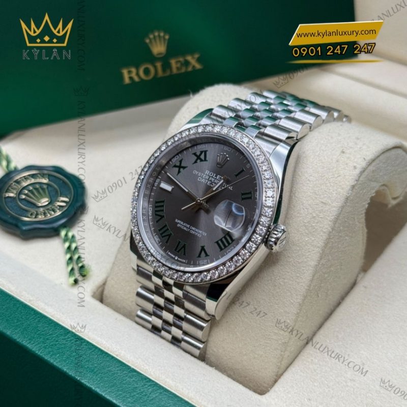 Đồng hồ Rolex Datejust 36 Wimbledon vành kim 126284RBR-0037