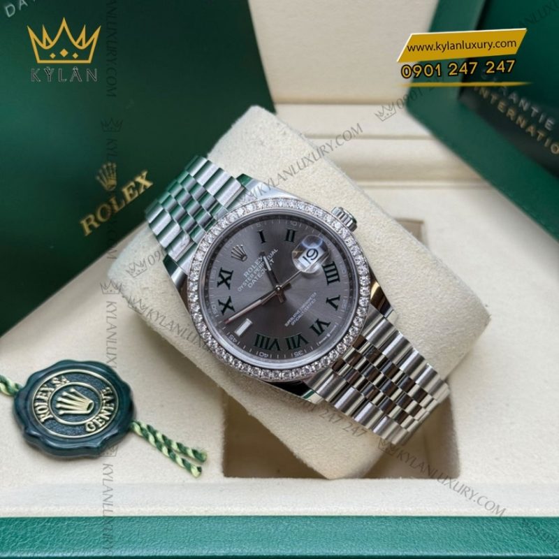 Đồng hồ Rolex Datejust 36 Wimbledon vành kim 126284RBR-0037