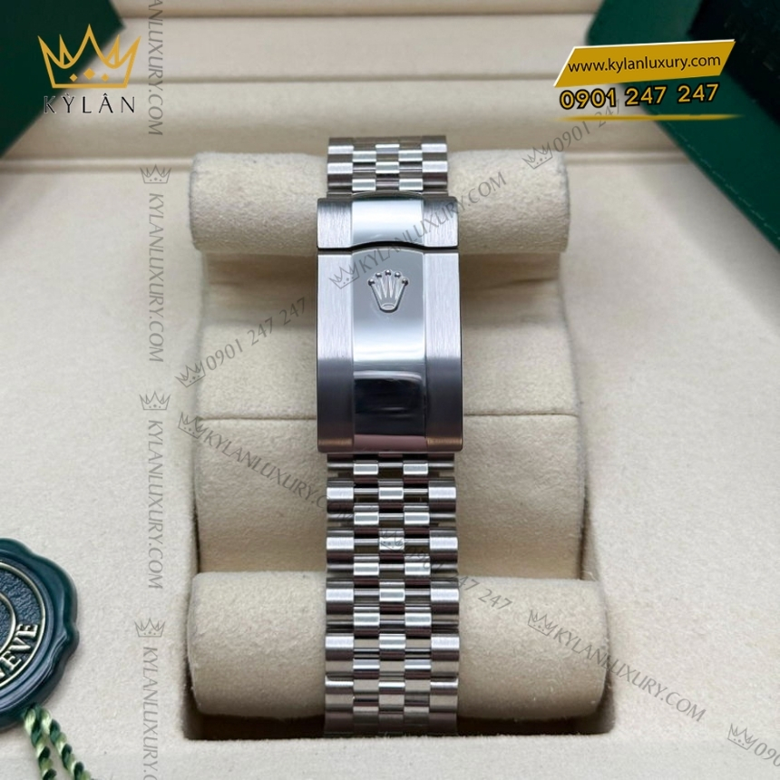Kỳ Lân Luxury rolex datejust 36 mat xam coc la ma 126284rbr 0037 8 Đồng hồ Rolex Datejust 36 Wimbledon vành kim cương 126284RBR-0037
