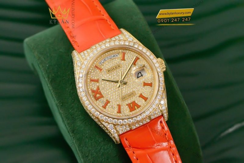 Đồng hồ Rolex Day-Date 36 mặt số pavé 128158RBR