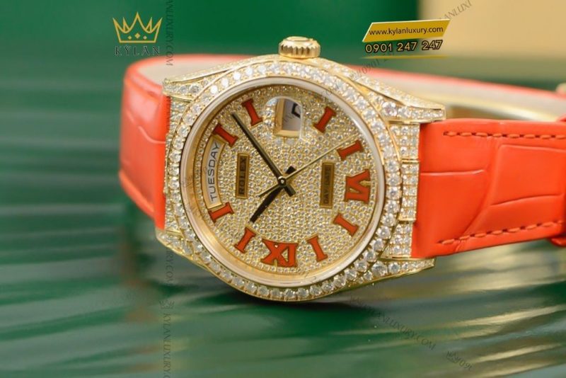 Đồng hồ Rolex Day-Date 36 mặt số pavé 128158RBR