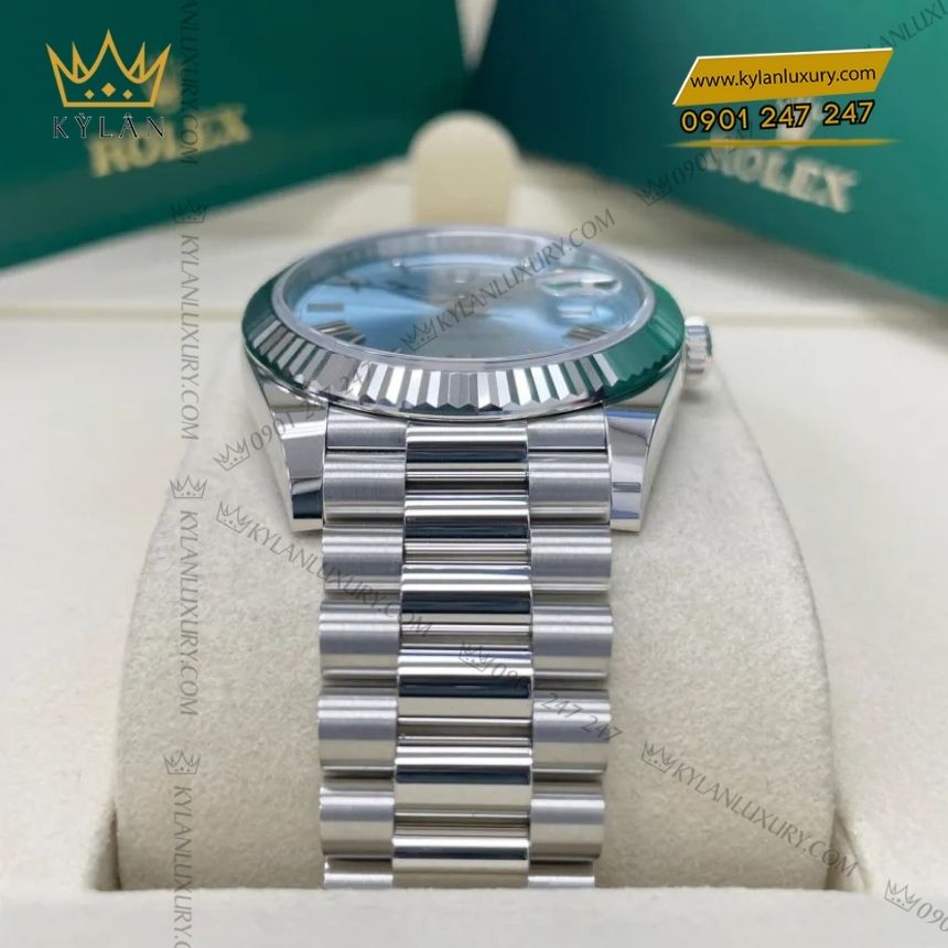 Kỳ Lân Luxury rolex day date 40 ice blue 228236 0012 9 Đồng hồ Rolex Day-Date 40 mặt số xanh băng 228236-0012