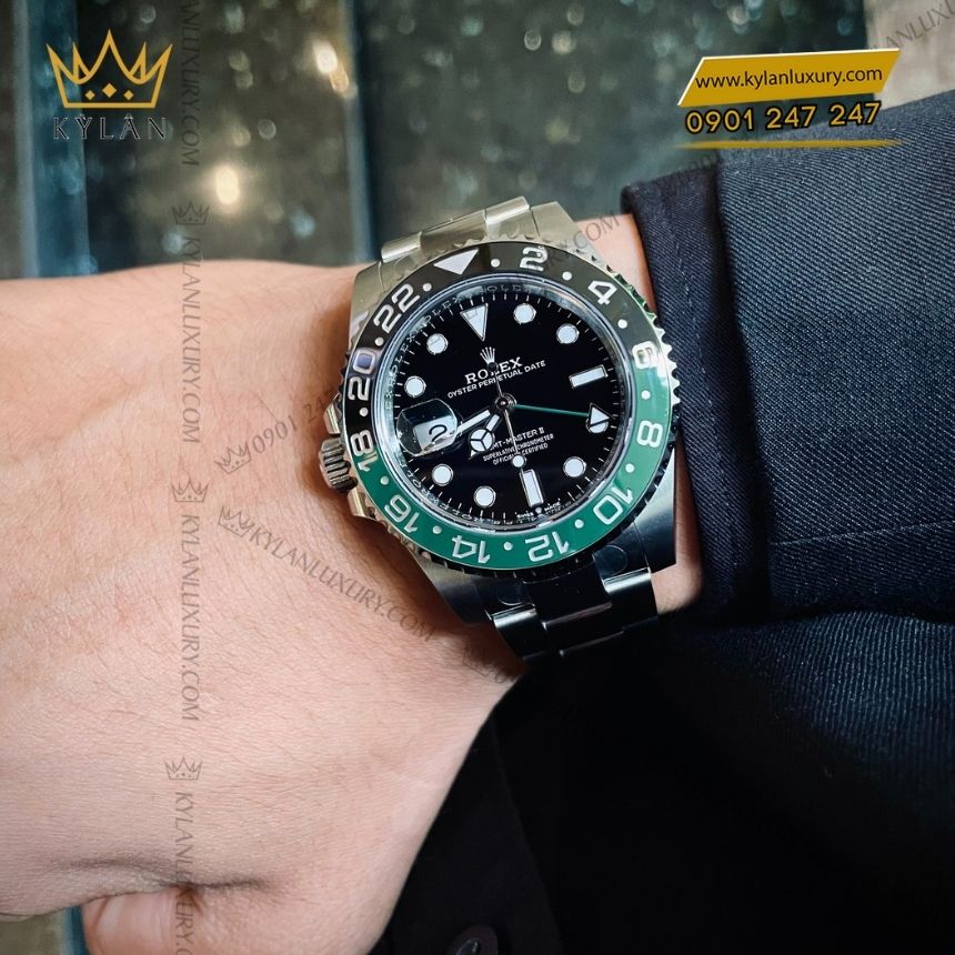 Kỳ Lân Luxury rolex gmt master ii 126720vtnr 0001 5 Đồng hồ Rolex GMT-Master II vành xanh đen 126720VTNR-0001