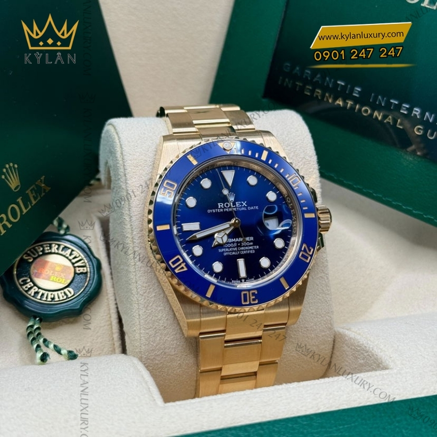 Kỳ Lân Luxury rolex submariner date 126618lb 0002 4 1 Đồng hồ Rolex Submariner Date mặt số xanh 126618LB-0002