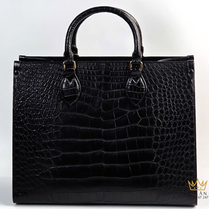 Túi xách nữ full da cá Alligator black