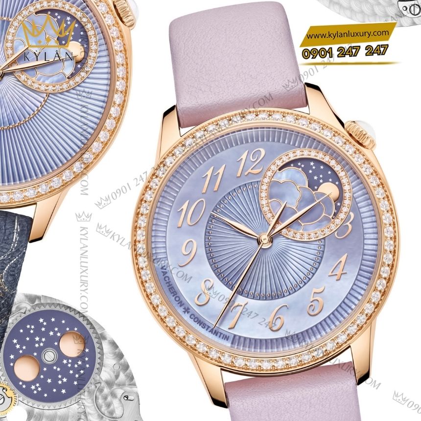 Kỳ Lân Luxury vacheron constantin egerie moon phase 37mm 8005f 000r h030 2 Đồng hồ Vacheron Constantin Égérie Moon Phase 37mm mặt số xà cừ 8005F/000R-H030