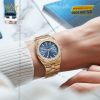 Đồng hồ Vacheron Constantin Overseas Quartz 33mm mặt xanh denim 1225V/200R-H015