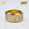 Nhẫn Rolex xoay vàng nguyên khối Au750 đính 5 hàng kim cương baguette