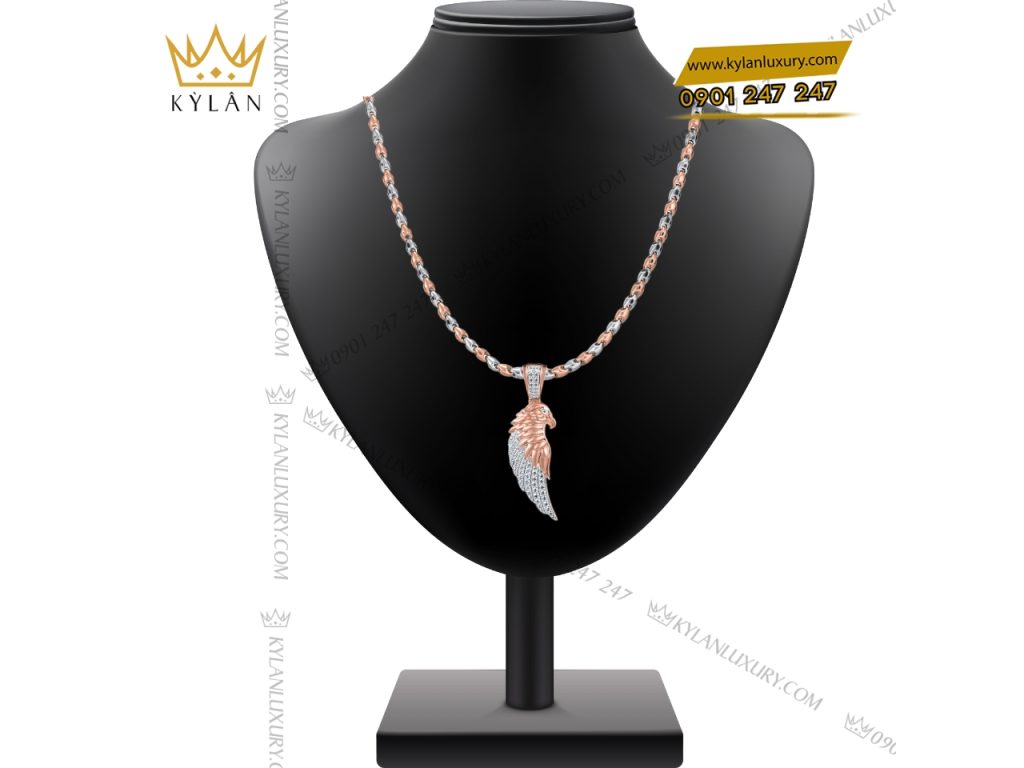 Kỳ Lân Luxury 1 44 Mặt dây chuyền Cánh Vàng Tự Do vàng hồng Au750 đính kim cương