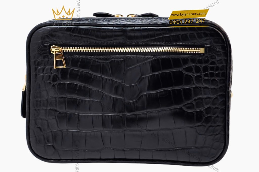 Túi Clutch Nam Da Cá Alligator Black