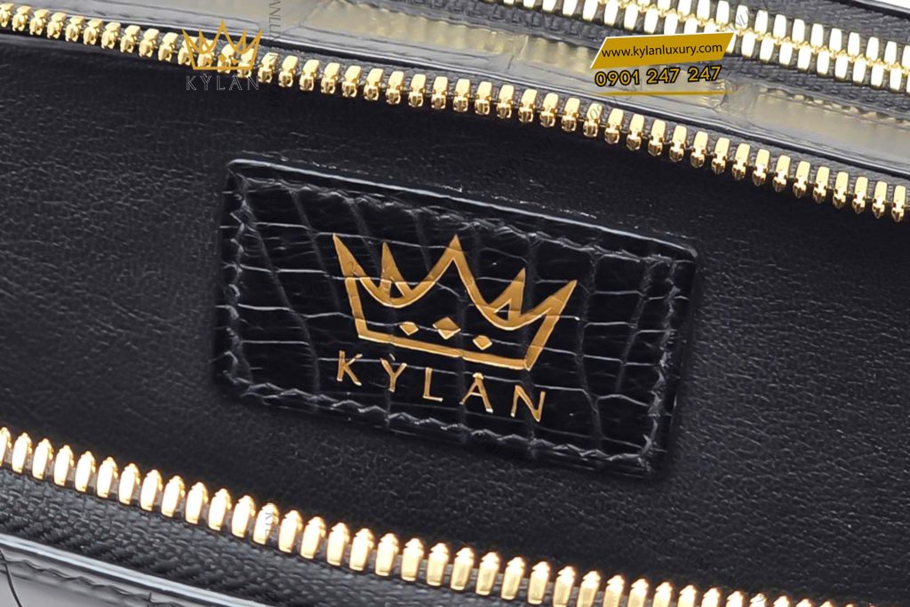 Túi Clutch Nam Da Cá Alligator Black