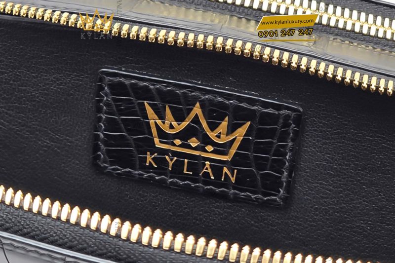 Túi Clutch Nam Da Cá Alligator Black