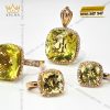 Nhẫn vàng hồng nguyên khối Au750 đính đá thạch anh vàng