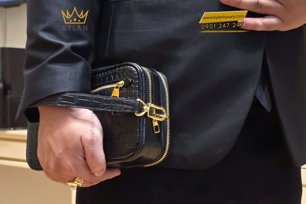 Kỳ Lân Luxury 11 14 Túi Clutch Da Cá Alligator Black