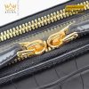 Túi Clutch Nam Da Cá Alligator Black