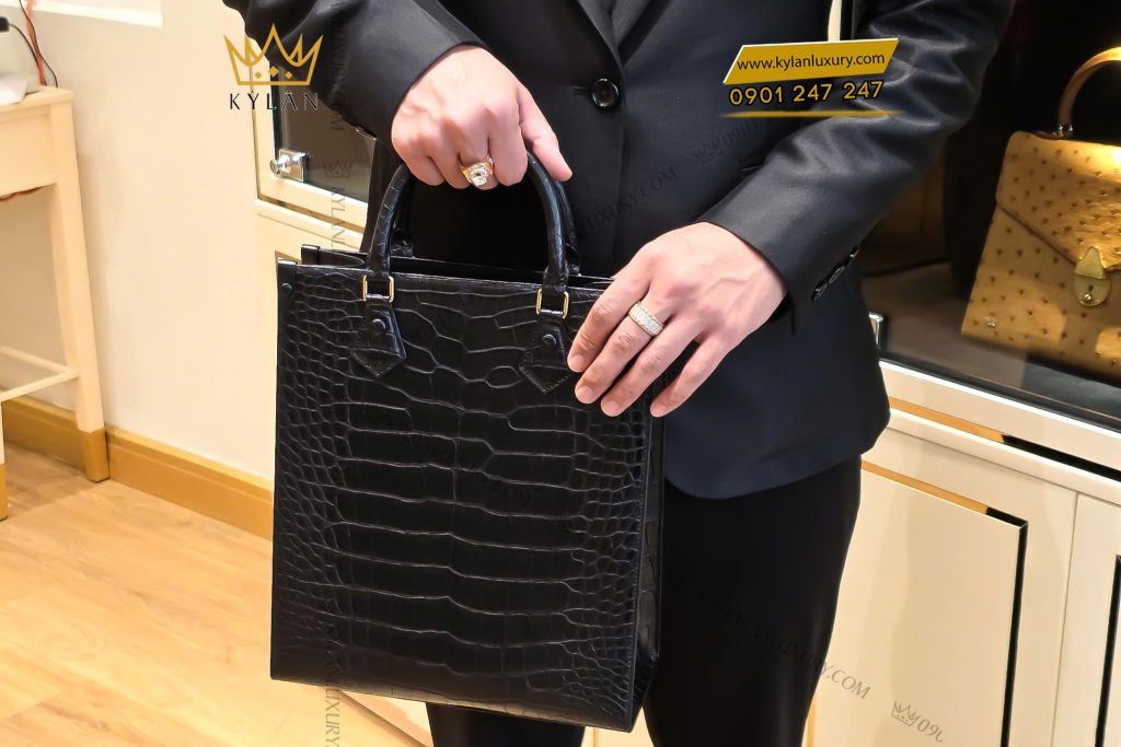 Kỳ Lân Luxury 12 Túi xách full da cá Alligator black 