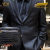 Túi Clutch Nam Da Cá Alligator Black