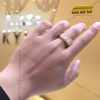 Nhẫn Rolex xoay vàng nguyên khối Au750 đính 5 hàng kim cương baguette