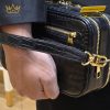 Túi Clutch Da Cá Alligator Black