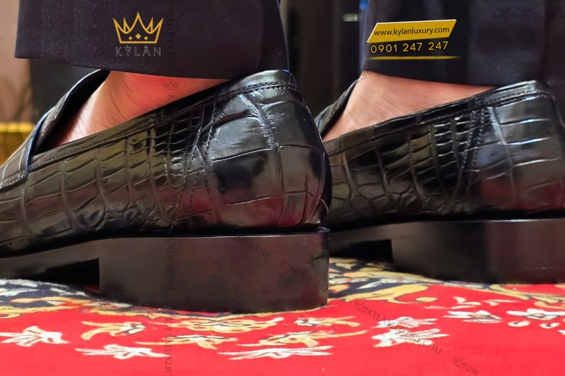 Giày da cá Alligator black
