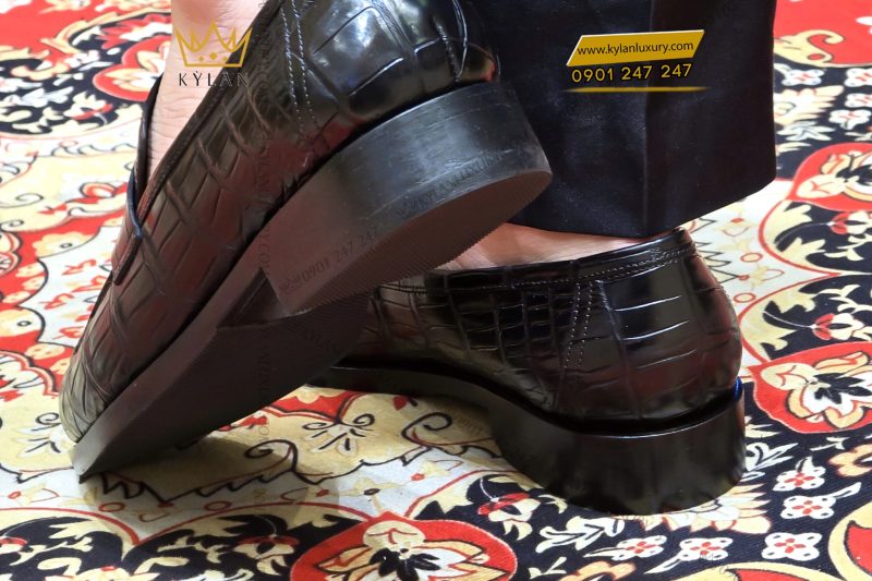Giày da cá Alligator black