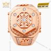 Nhẫn Hublot vàng hồng nguyên khối Au750 đính kim cương