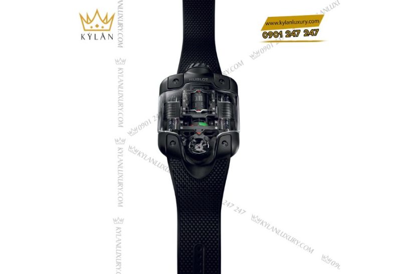 Chi tiết bộ máy HUB9013 tự động, hai thanh tạ tuyến tính và tourbillon nghiêng độc đáo của Hublot MP-10.