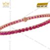 Lắc tay vàng hồng nguyên khối Au750 đính đá ruby