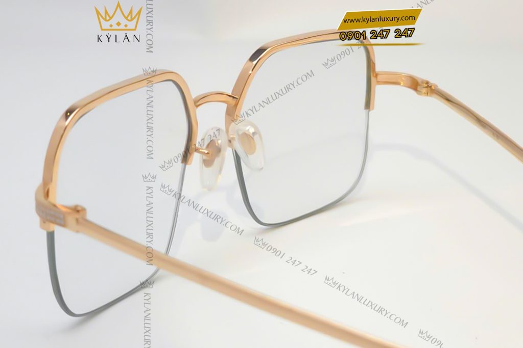 Kỳ Lân Luxury 2 50 Mắt kính vàng hồng nguyên khối Au750 đính kim cương