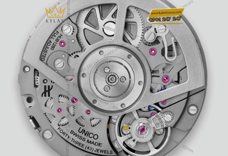 Bộ máy HUB1280 UNICO của Hublot Big Bang Unico King Gold Ceramic 44mm – chronograph flyback tự động, 354 chi tiết, dự trữ năng lượng 72 giờ.