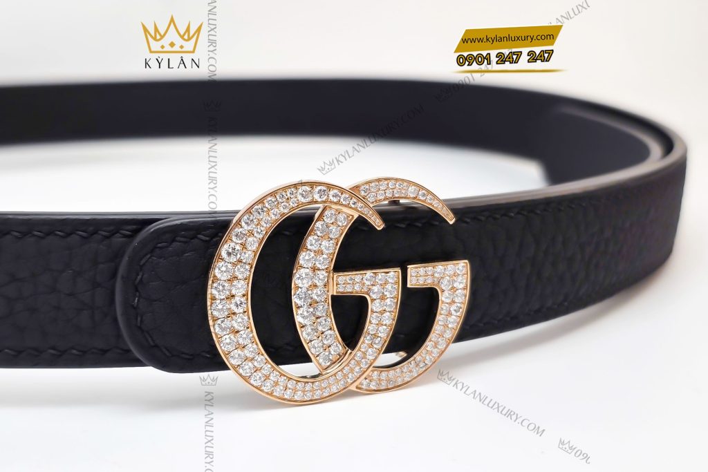 Kỳ Lân Luxury 2 65 Mặt Thắt Lưng GG Vàng Au750 Đính Kim Cương