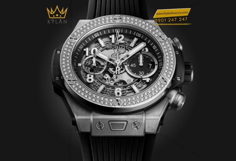 Bộ máy HUB1280 UNICO của Hublot Big Bang Unico Titanium Diamonds 44mm – chronograph flyback tự động, 72 giờ dự trữ năng lượng, 354 chi tiết tinh xảo.