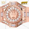 Nhẫn Rolex vàng hồng nguyên khối Au750 đính kim cương