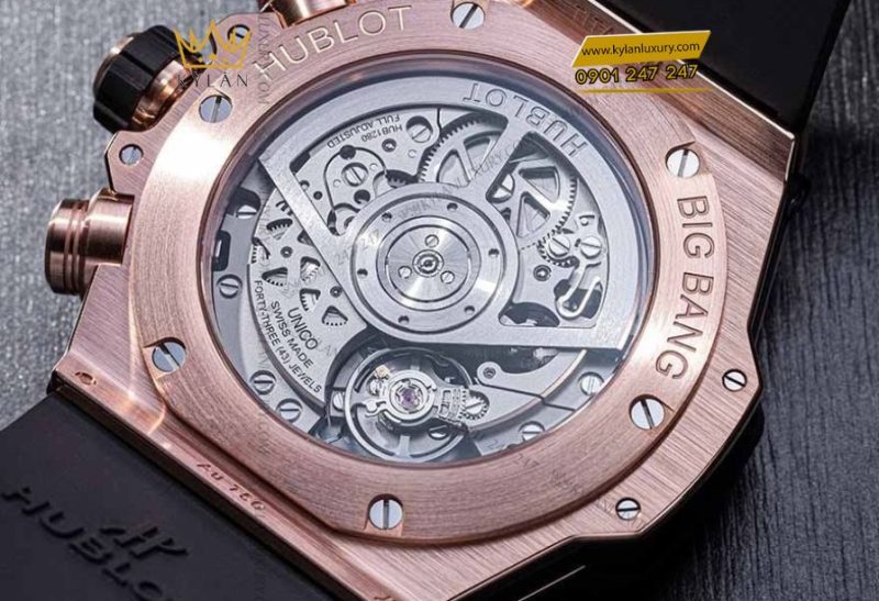 Bộ máy HUB1280 UNICO – chronograph flyback tự động 72 giờ dự trữ năng lượng trong Hublot Big Bang Unico King Gold Ceramic 42mm.
