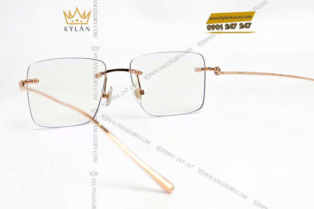 Mắt kính vàng hồng nguyên khối Au750 đính kim cương 8 Kỳ Lân Luxury 2 99 Mắt kính vàng hồng nguyên khối Au750 đính kim cương