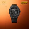 3 Cận cảnh vỏ carbon mờ của Hublot Spirit of Big Bang, thể hiện hiệu ứng ánh sáng frosted độc đáo và độ bền vượt trội